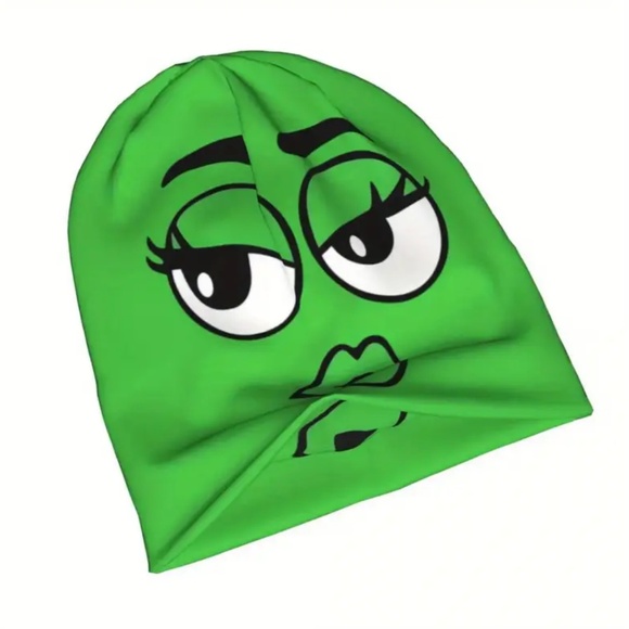 NWT! Unisex Green Girl M&M Candy Beanie! - Picture 3 of 6